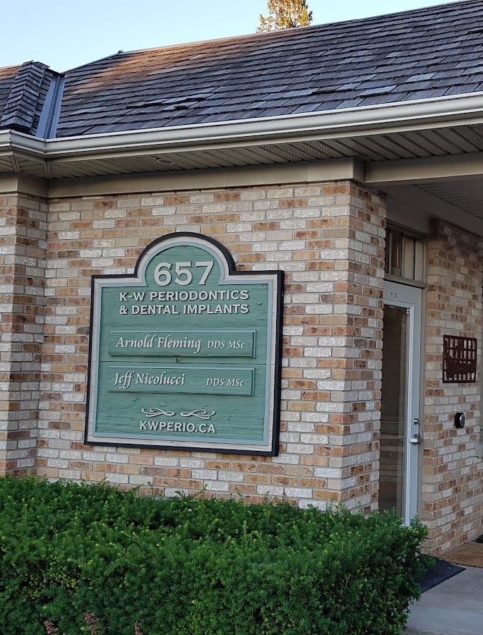 The entrance to KW Periodontics and Dental Implants at 657 Belmont Avenue West